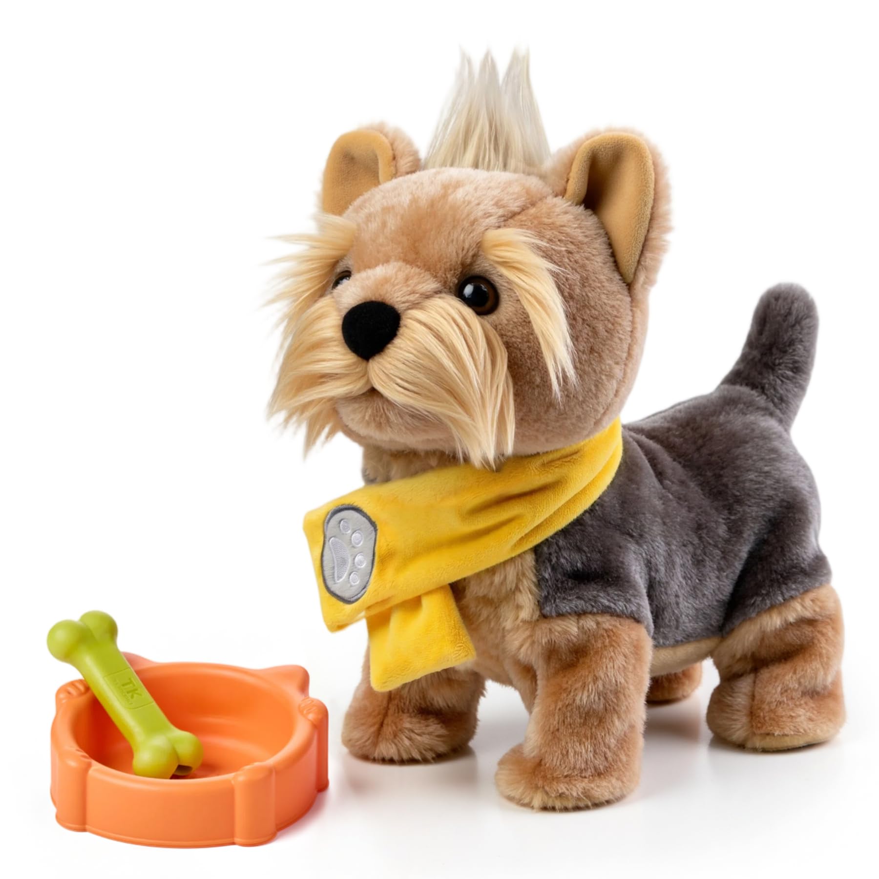 TUMAMA KIDS Perrito de Peluche Que Camina, Perro Interactivo | Juguete electrónico que canta, ladra y mueve la cola; peluche con control por voz – Juguete para niños y niñas