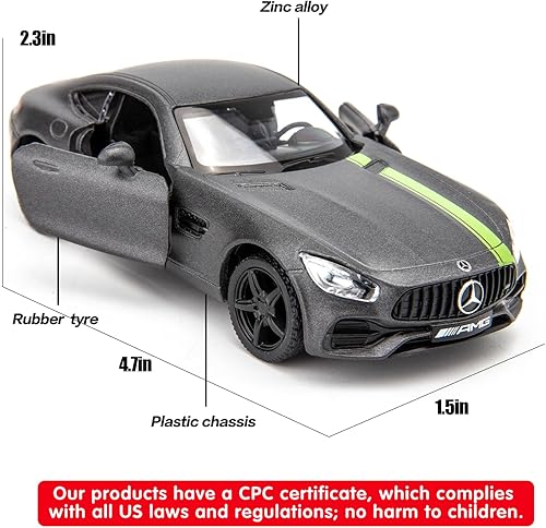 Miniatura 2 de BDTCTK Modelo de automóvil Benz AMG GTR, escala 136, aleación de zinc, vehículos de tracción de fundición a presión, juguetes para niños para regalo