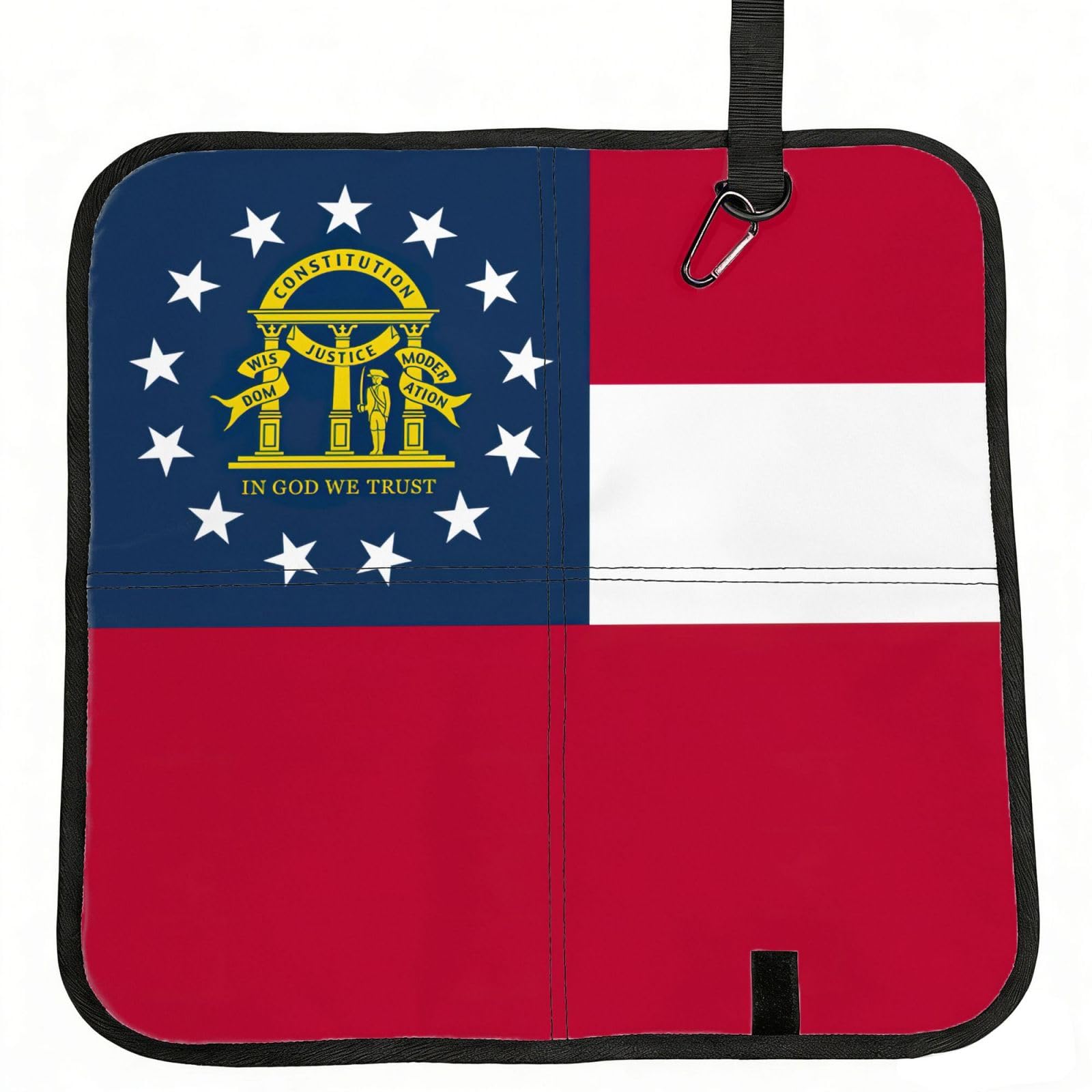 OKFSTY Georgia State Flag Print Fold Away Seat Cushion Portable Outdoor Pad Polyester Bleacher Bench Mat Travel Picnic Pad