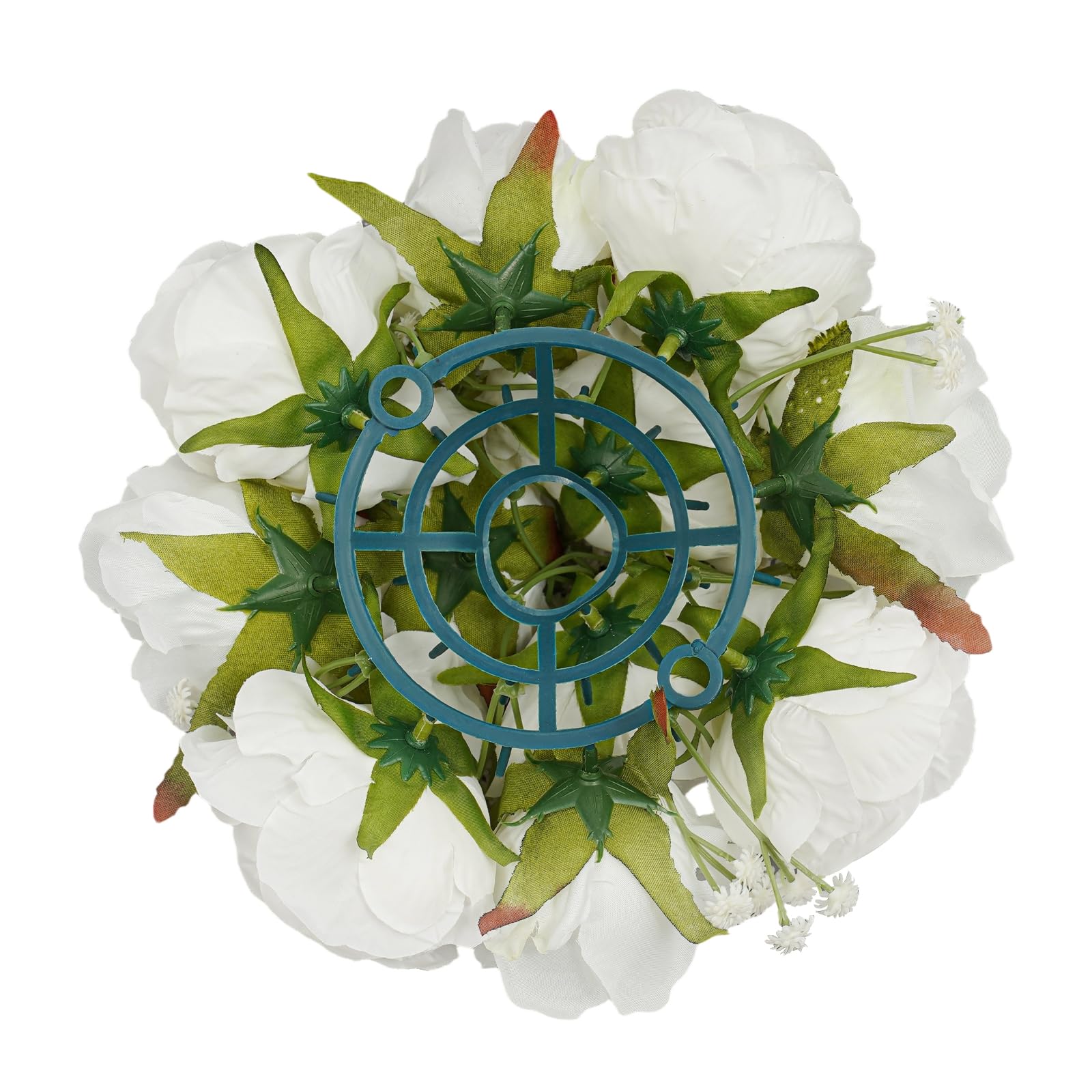 Künstliche Blumenbälle 10 er-Set Künstliche Blumen für Hochzeitsdeko | Weiß Seiden Blumenkugeln Jede (D x H) 24 x 10cm, für Tischdeko, Mittelstücke, Partys, Geburtstags, Wohnkultur
