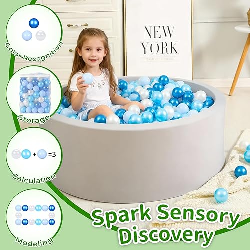 Miniatura 7 de TRENDPLAY 100 bolas para hoyo de bolas, sin BPA y ftalatos, no tóxicas, bolas de plástico suave para niños de 1, 2, 3, 4, 5 años, bebés, niños,