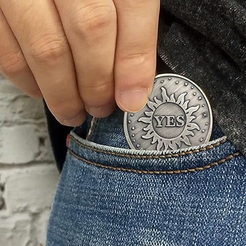 Miniatura 4 de Moneda de doble cara para tomar decisiones de adivinación Sí No Challenge de 5 piezas Moneda de doble cara