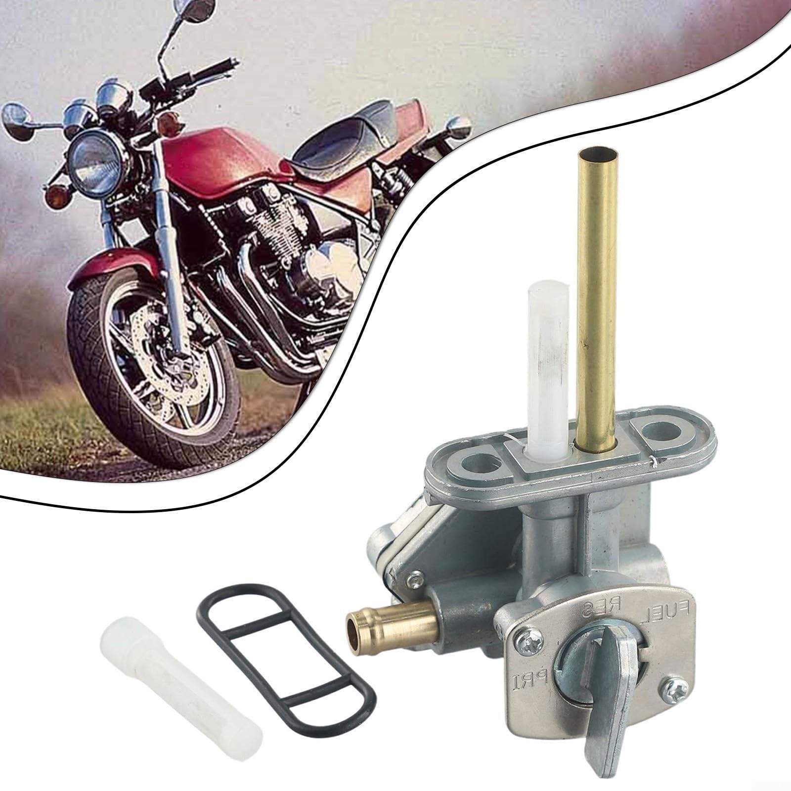 Robinet de carburant pour Kawasaki EN500 Vulcan 500 1996 2009 et ZR750 Zephyr 1991 2006 avec interrupteur marche / arrêt pour réserve