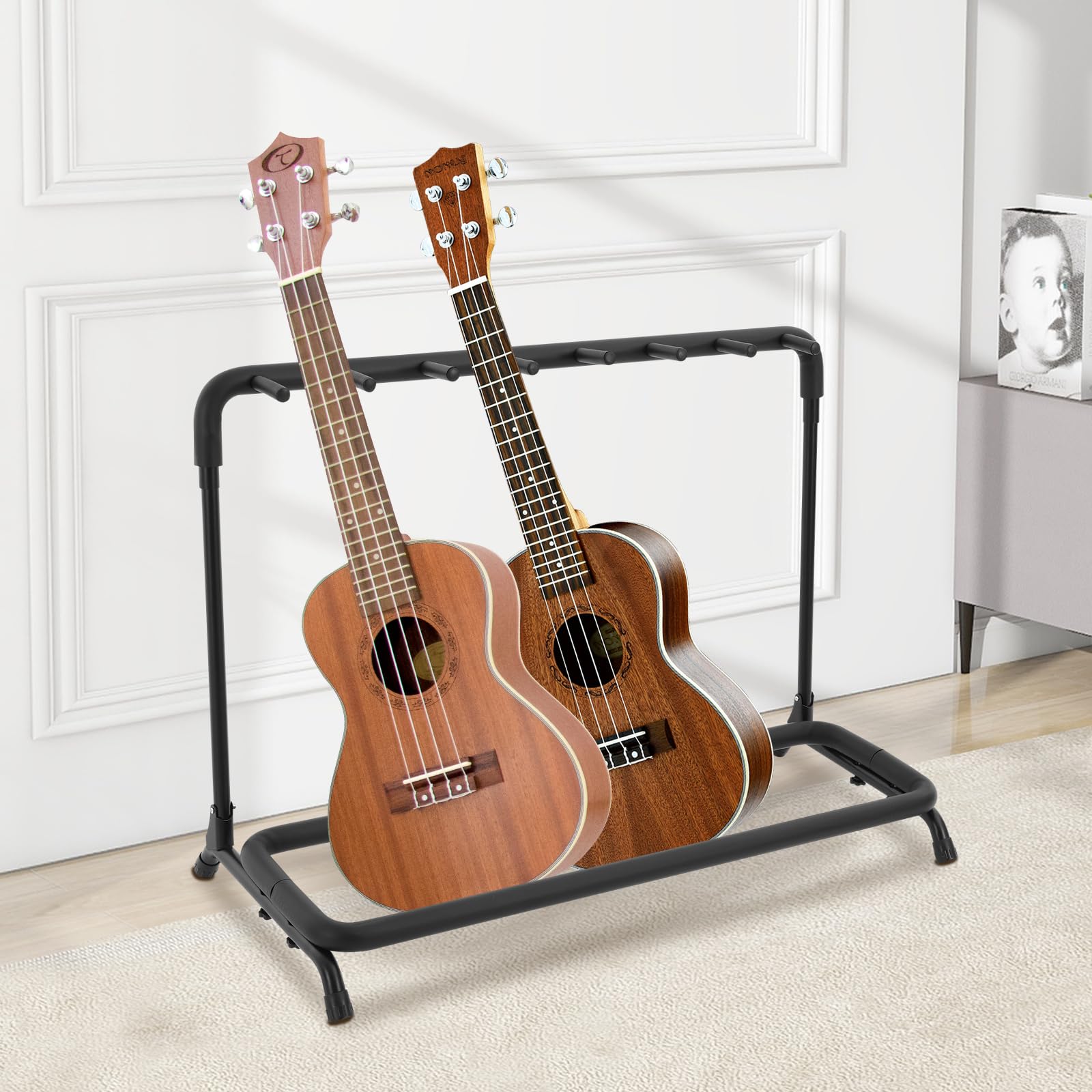 Soporte universal para guitarra, 7 niveles, con varios soportes, soporte para guitarra, para acústica, guitarra eléctrica, bajo acústico, coleccionista de guitarra, regalo