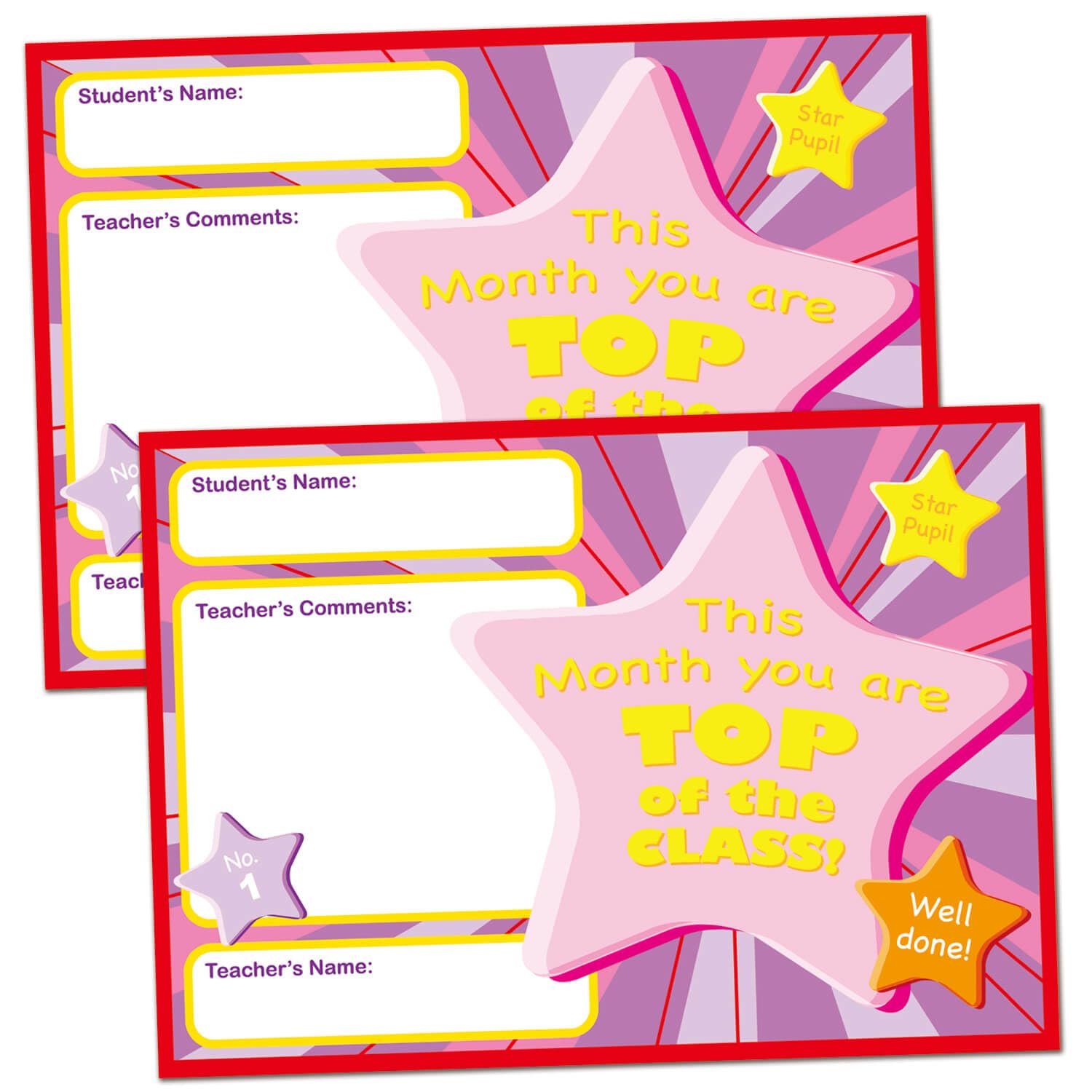 50 Recognition Awards, Star Student Certificates, Student Awards Certificates, Student Incentives, Motivational Good Behavior Cards for Children, Teachers, Students, Parents, and Back to School.(ROSE)