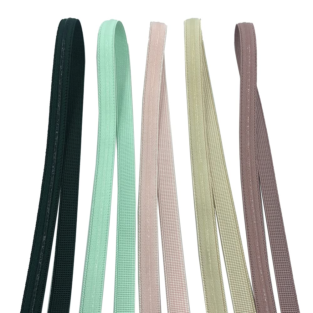 Multi Colors Stretchy Silicone Elastic Tape 10mm Width for Garment Accessory 5 Yards per Roll (Carolina Blue)