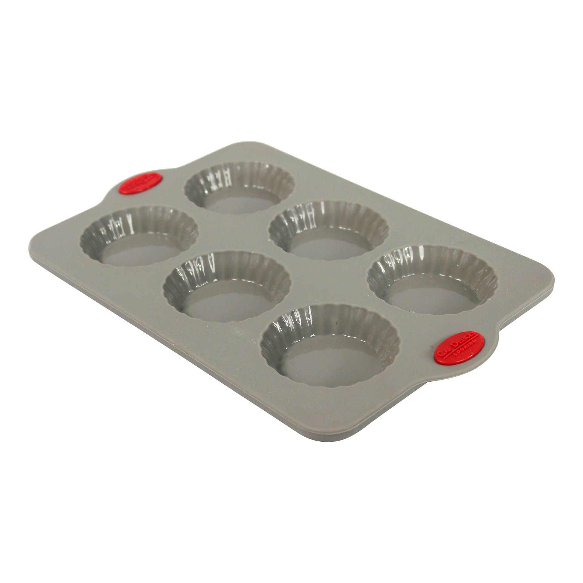 Cap 200ml 6moul245 Mini Tart Mould Silicone Grey 26.6 x 17.60 X 1.9 Cm 6 Pieces