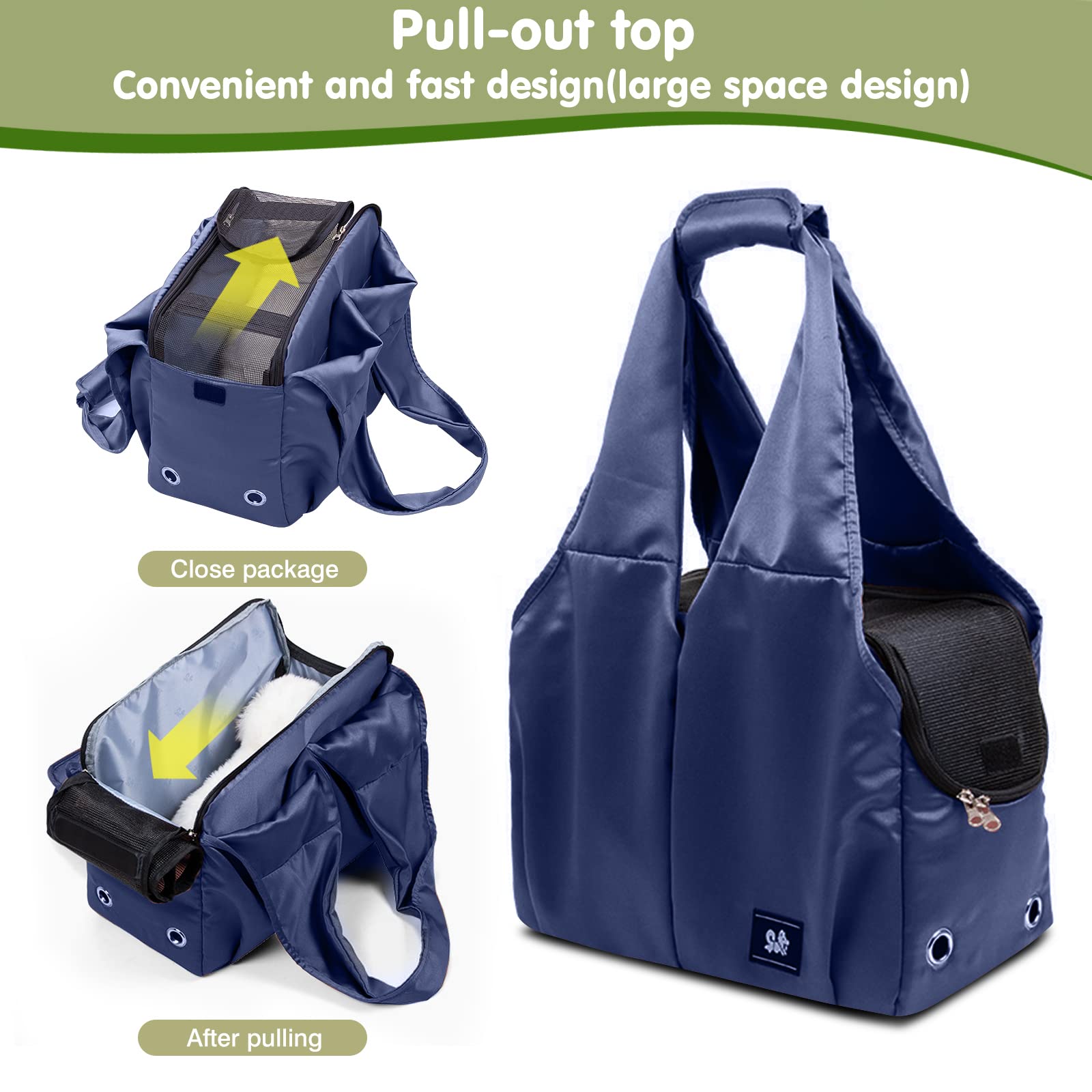 PETCUTE Borsa Trasportino Per Gatti E Cani Piccoli | Impermeabile E Traspirante Con Cintura Sicurezza | Fino A 6kg Multifunzione