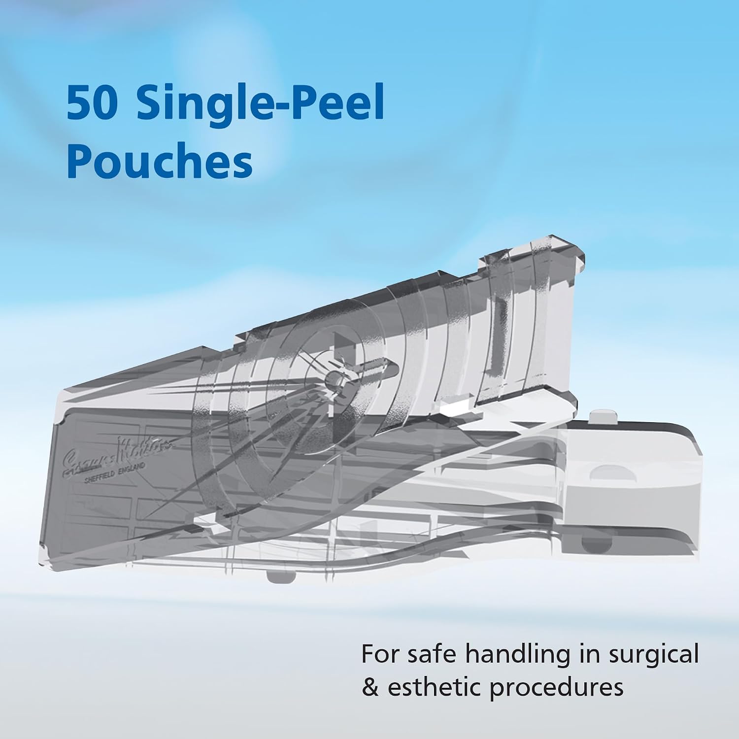 Swann Morton Surgical Blade Remover - Scalpel Blade Removal Tool for Handles #3 & #4, Safe & Easy Sharps Disposal for Surgeons & Estheticians, Sterile, Plastic - Individually Packed, Box of 50