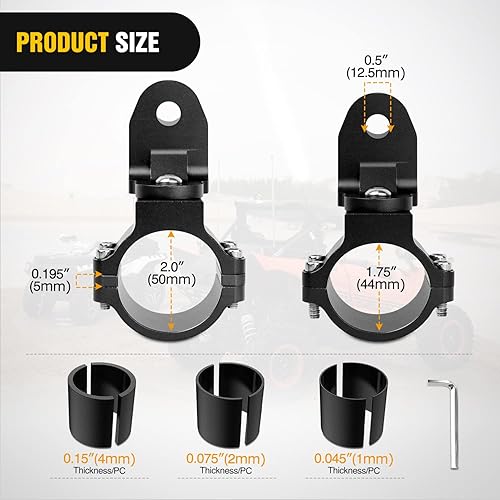 Miniatura 2 de Nilight Soporte de montaje para antena de bandera UTV, soporte de montaje de luz látigo, ajustable, resistente, para 1.5 a 1.75 pulgadas, 1.75 a 2