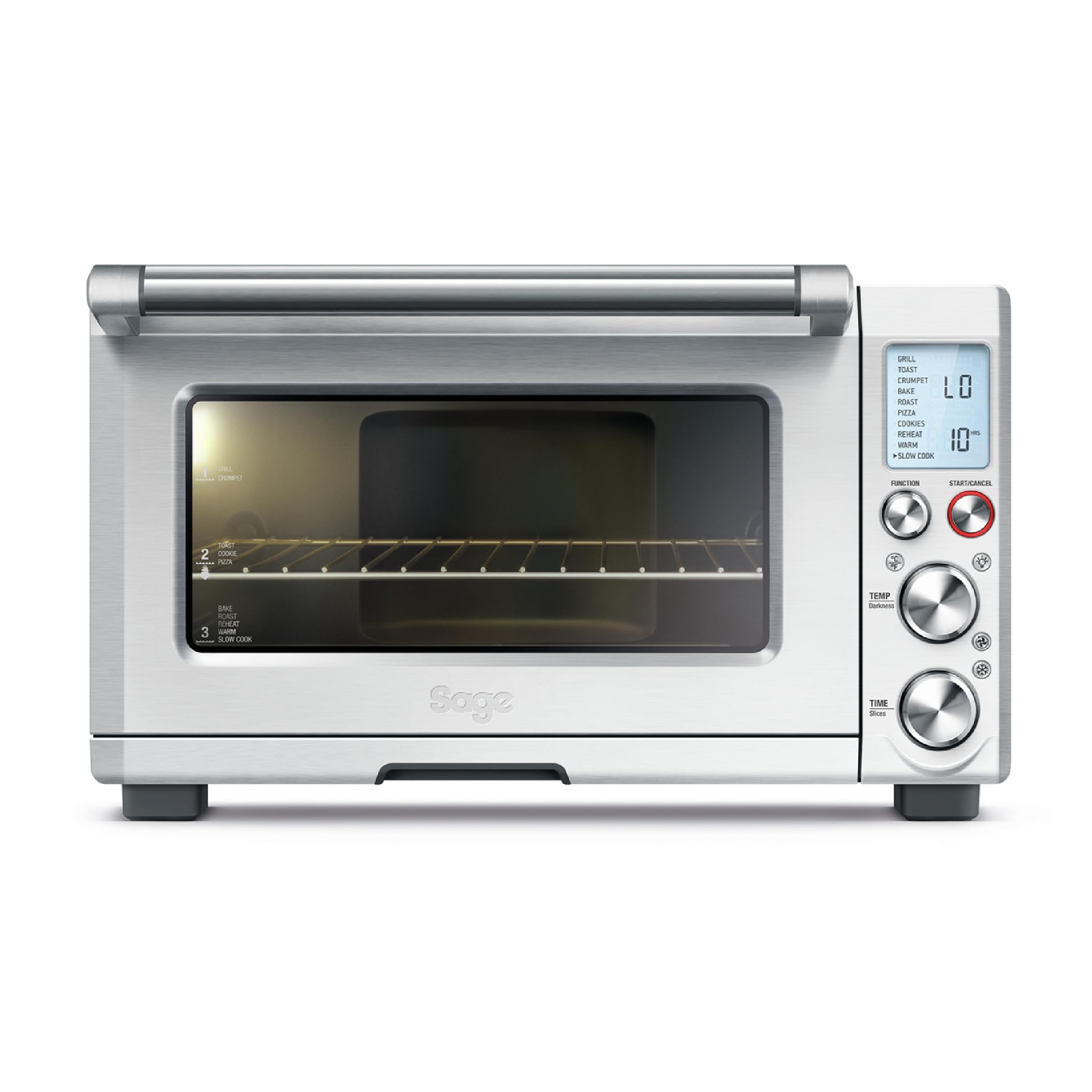 Sage – The Smart Oven Pro – mini piekarnik z 10 funkcjami gotowania – szybsze pieczenie, smażenie, duszenie, opiekanie, podgrzewanie – 2400 W, pizza 30 cm, cały kurczak – stal nierdzewna