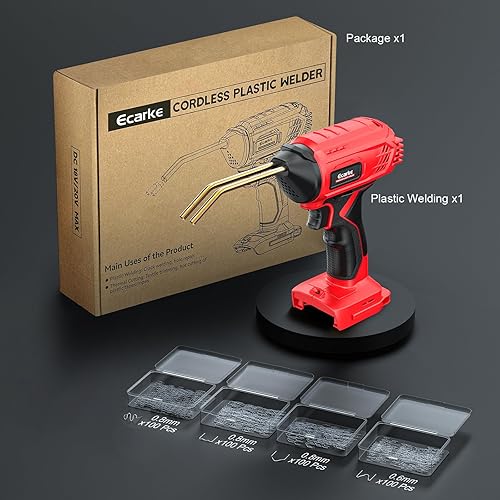 Miniatura 7 de Pistola de soldadura de plástico inalámbrica para batería Milwaukee de 18 V, herramientas automotrices portátiles Ecarke de 120 W para máquina
