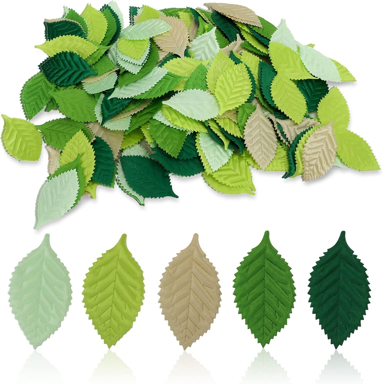 Leopacat Green Artificial Leaves,200Pcs Artificial Rose Leaves,Fake Ery Silk Foliage For Diy Corsage Garland Wedding Bouquets Party Crafts Scrapbooking Home Decoration