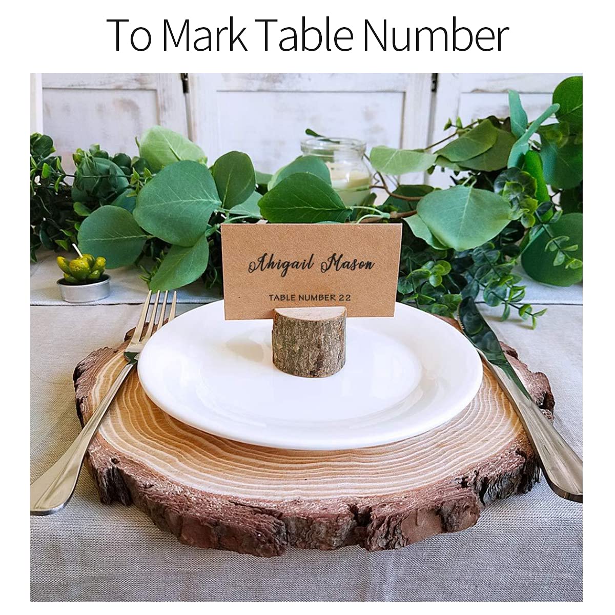Porte-carte Cérémonie 20 Porte-Cartes En Bois Naturel - Support Menu