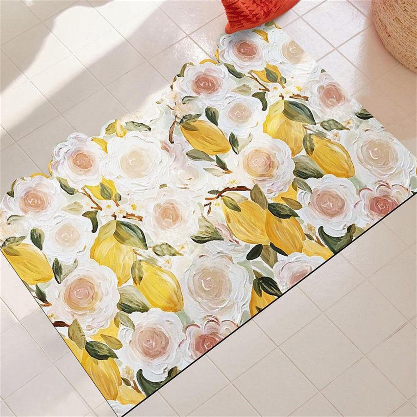 Alfombra de baño de diatomeas Alfombra de baño en Forma de Flor Super Absorbente Alfombras de Piso Antideslizantes Lavables para el baño doméstico