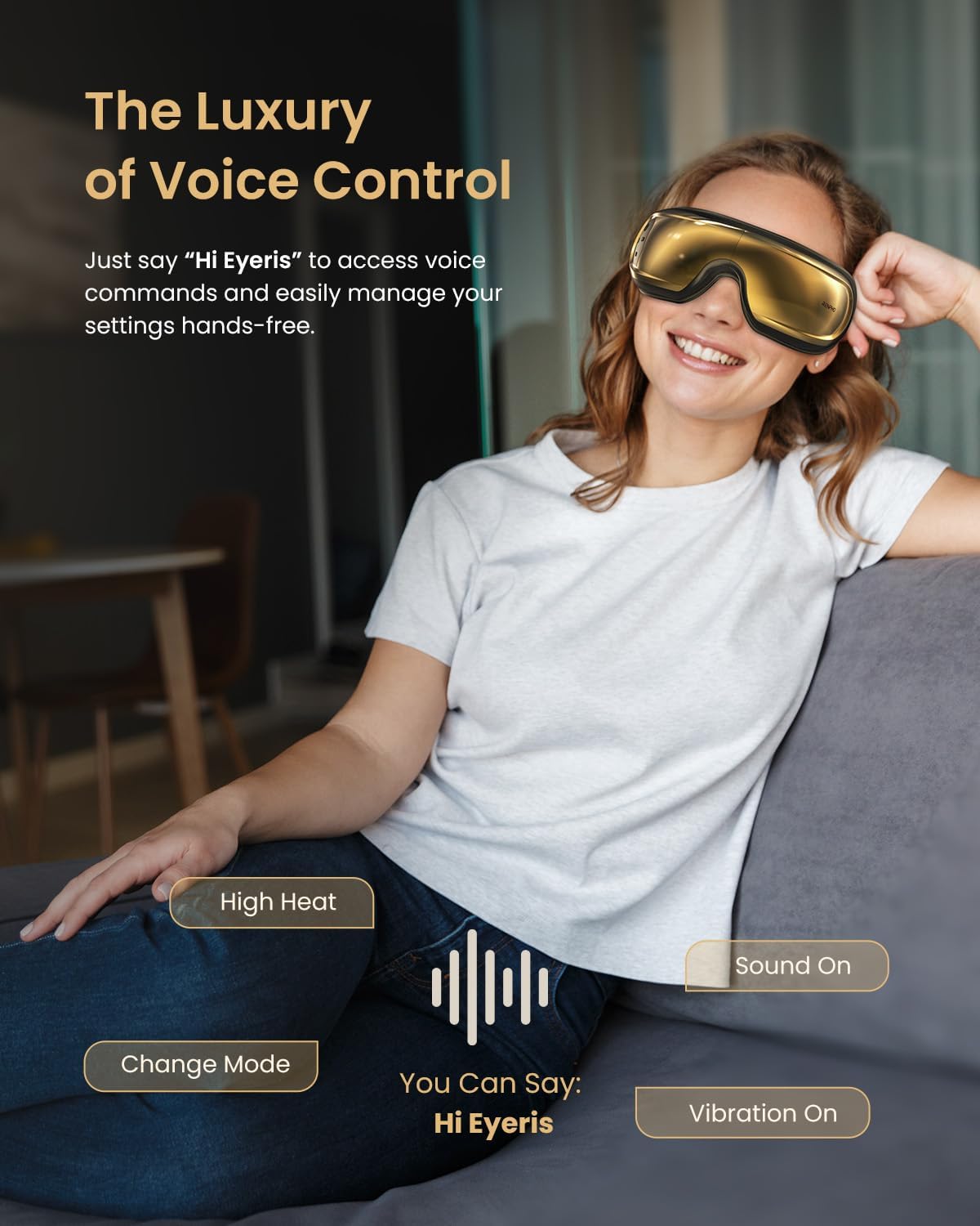 RENPHO Eyeris 3 Eye Massager with Heat and Cooling, Birthday Valentines Day Gifts for Women Men Her Him, Voice Control Eye Mask, DIY Massage Settings, Eye Care Devices for Migraine - Image 3