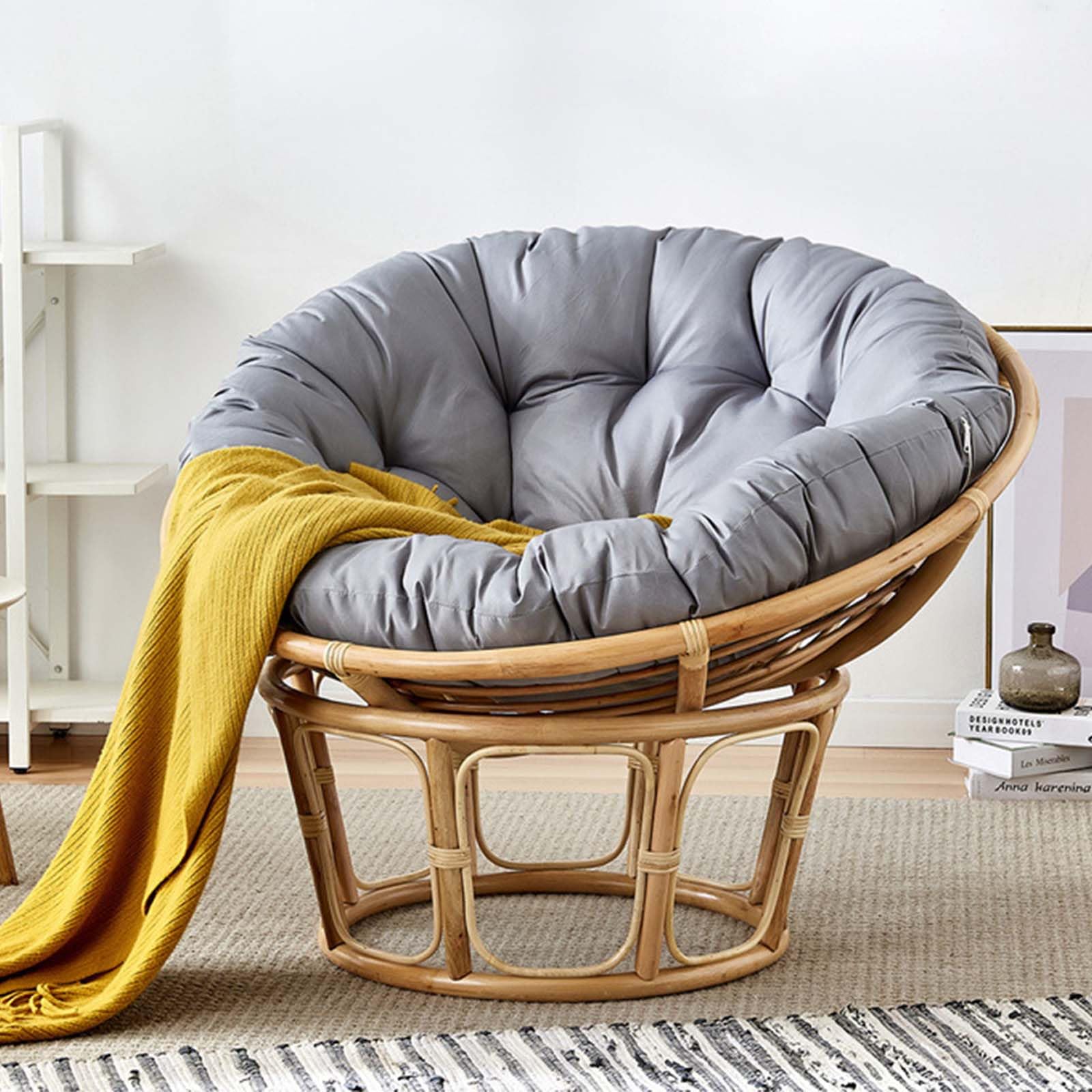 Coussin de chaise suspendue - Coussin de siège rond épais style nid douillet en coton pour chaise papasan, hamac, radar, chaise en forme d'œuf - Utilisation intérieure/extérieure - Pour balcon