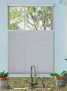 BlindsAvenue Cordless Top Down Bottom Up Cellular Honeycomb Shade, 9/16" Single Cell, Light Filtering, Gray Sheen, Size: 54.5" W x 72" H