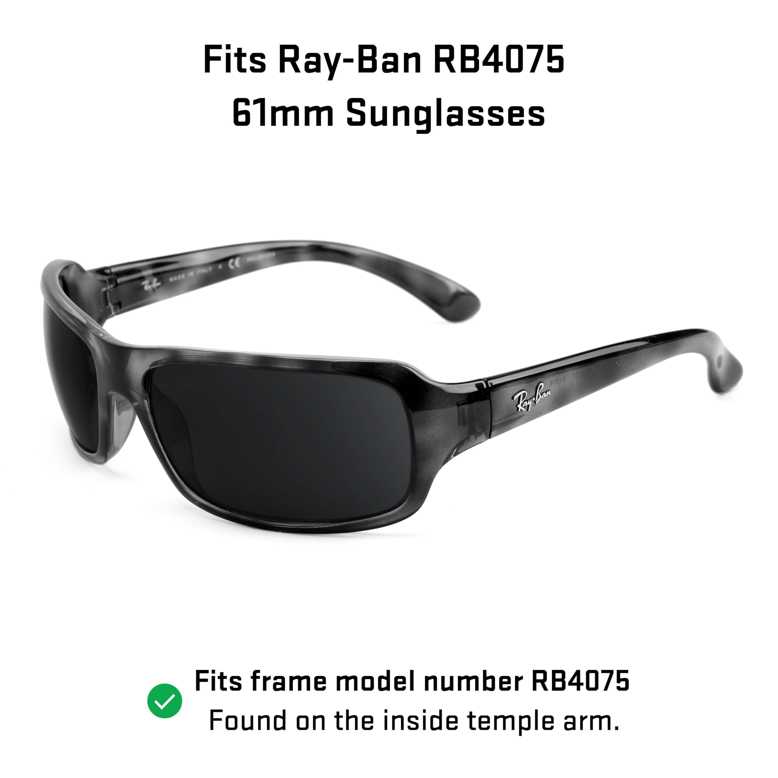 Revant Replacement Lenses Compatible With Ray-Ban RB4075 61mm, Polarized, Ice Blue Mirrored