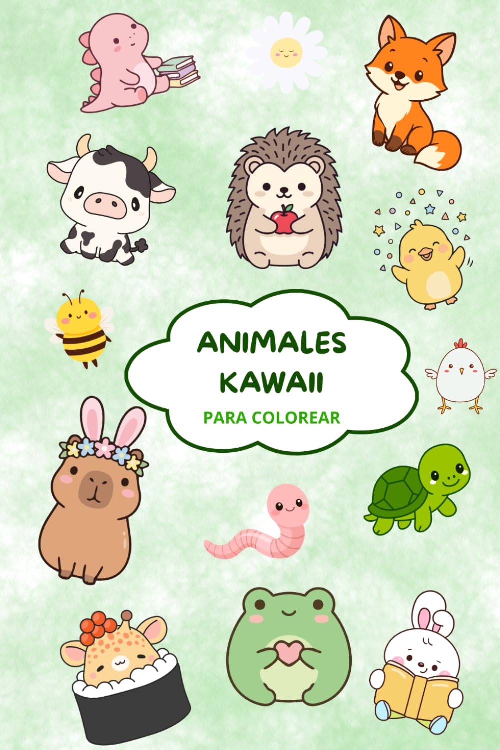 Animales Kawaii para Colorear: Dibujos tiernos y sencillos de animales kawaii para colorear, relajar la mente y estimular la creatividad infantil. (Mundo Kawaii para Colorear)