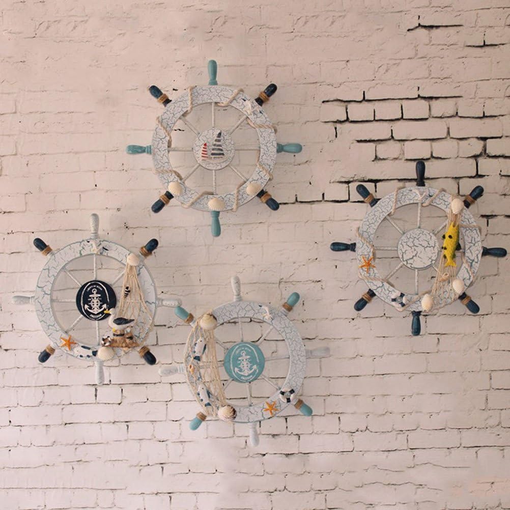 WINOMO Wheel Wall Decor Nautical Decor Nautical Boat Steering Wheel