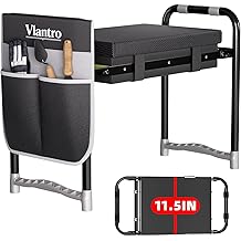 2-in-1 Garden Kneeler &amp; Seat &ndash; Heavy Duty Foldable Gardening Bench, 400 lbs Capacity, Thick Removable Kneeling Pad, Waterproof Oxford Cushion, Portable Tool Pouch, for Seniors, Women, Mom