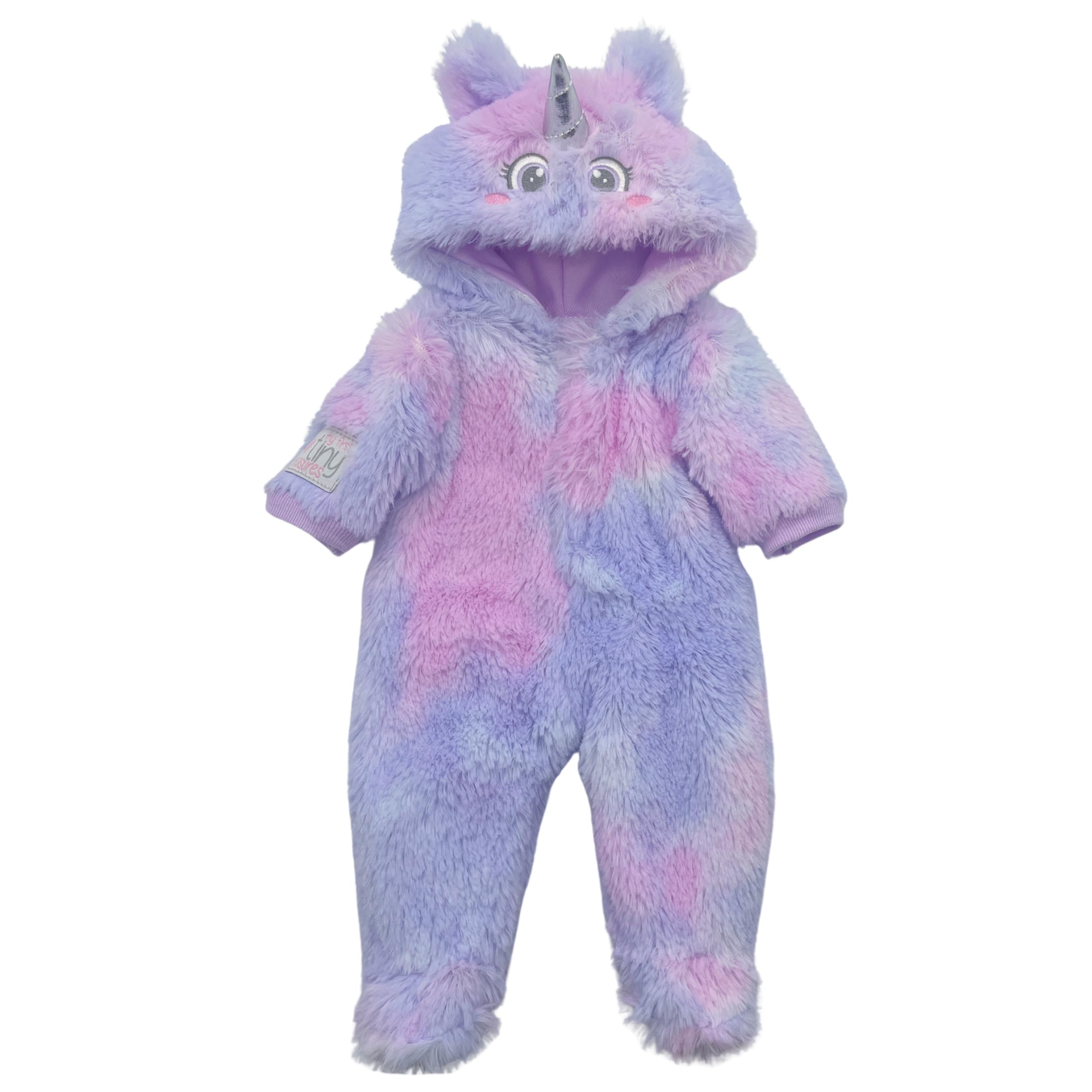 My First Tiny Treasures Unicorn Snuggles Outfit for 36cm Dolls - Soft Unicorn Baby Doll Clothes with Hooded All-in-One, Doll Accessories for Pretend Play