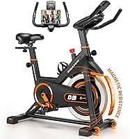 DMASUN Silent Magnetic Exercise Bike: 330lbs Capacity, Anti-Loosening Pedals, Comfort Seat, Quiet Home Indoor Cycling Trainer