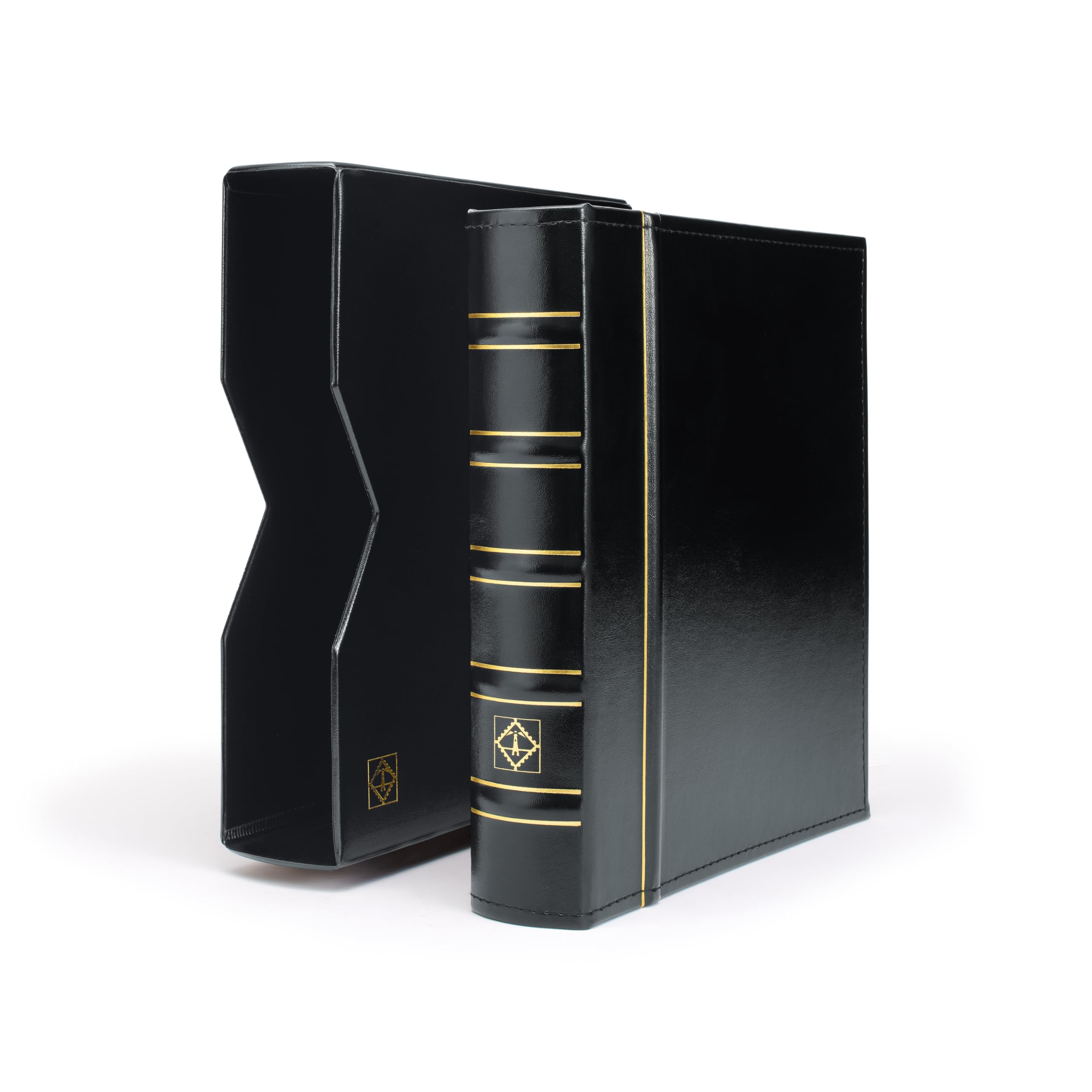 Leuchtturm 313506 Álbum para Monedas Optima Classic - 10 Fundas para Monedas de Ø 42, 27, 20, 34mm, 2 Cubiertas, Estuche Protector Negro