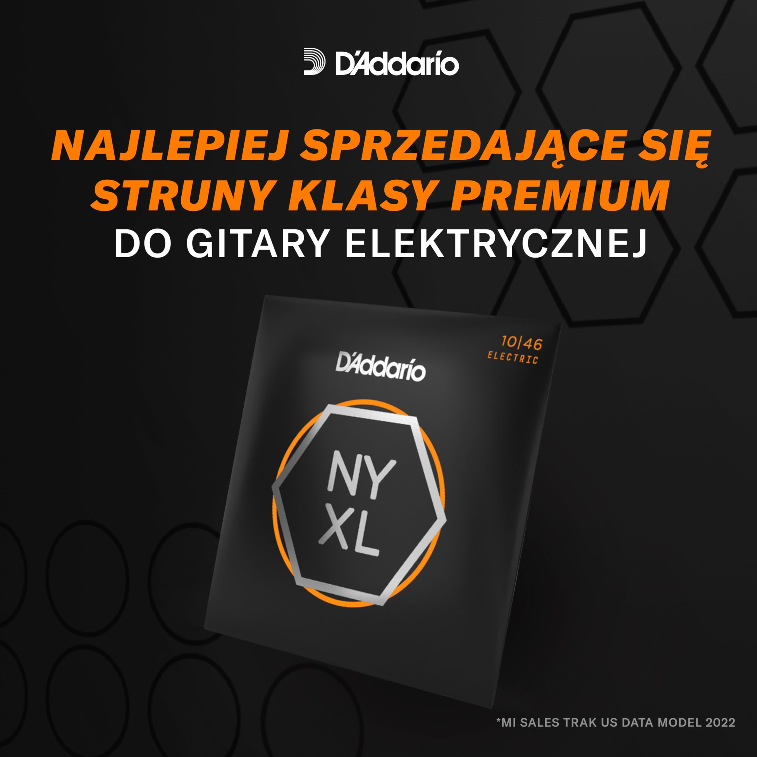 Struny do gitary elektrycznej D'Addario NYXL1046-3P z niklowaną owijką, Regular Light, 10-46, 3 zestawy