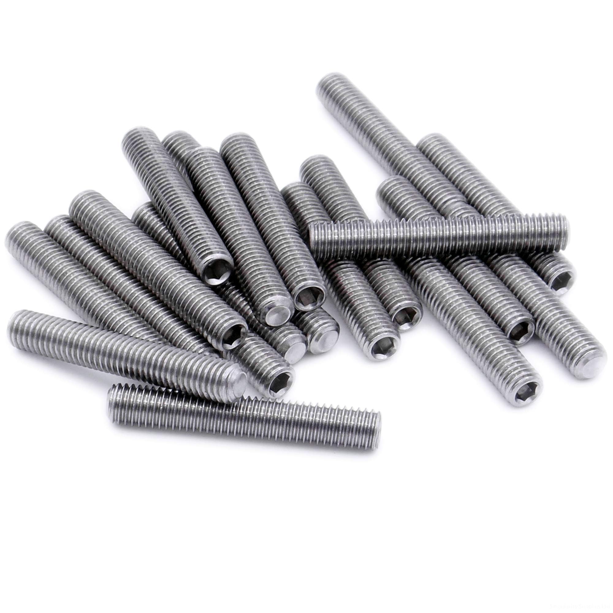 TOP-VIGOR 20Pcs Grub Screw Assortment Set, M6 x 25mm Hex Socket Grub Screw(Flat Point)