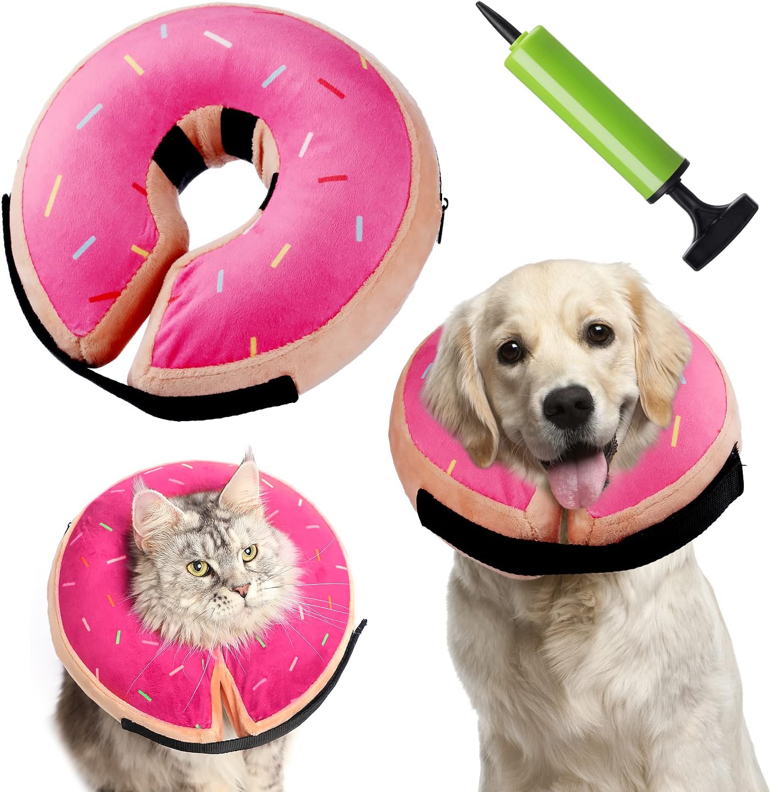 Dog Cone Collar,Soft Cone Collar for Dogs After Surgery for Large Medium Small Dogs,Pet Inflatable Collar Protective Recovery Donut Collar Alternative E Collar Does not Block Vision L (Neck:12"-18")