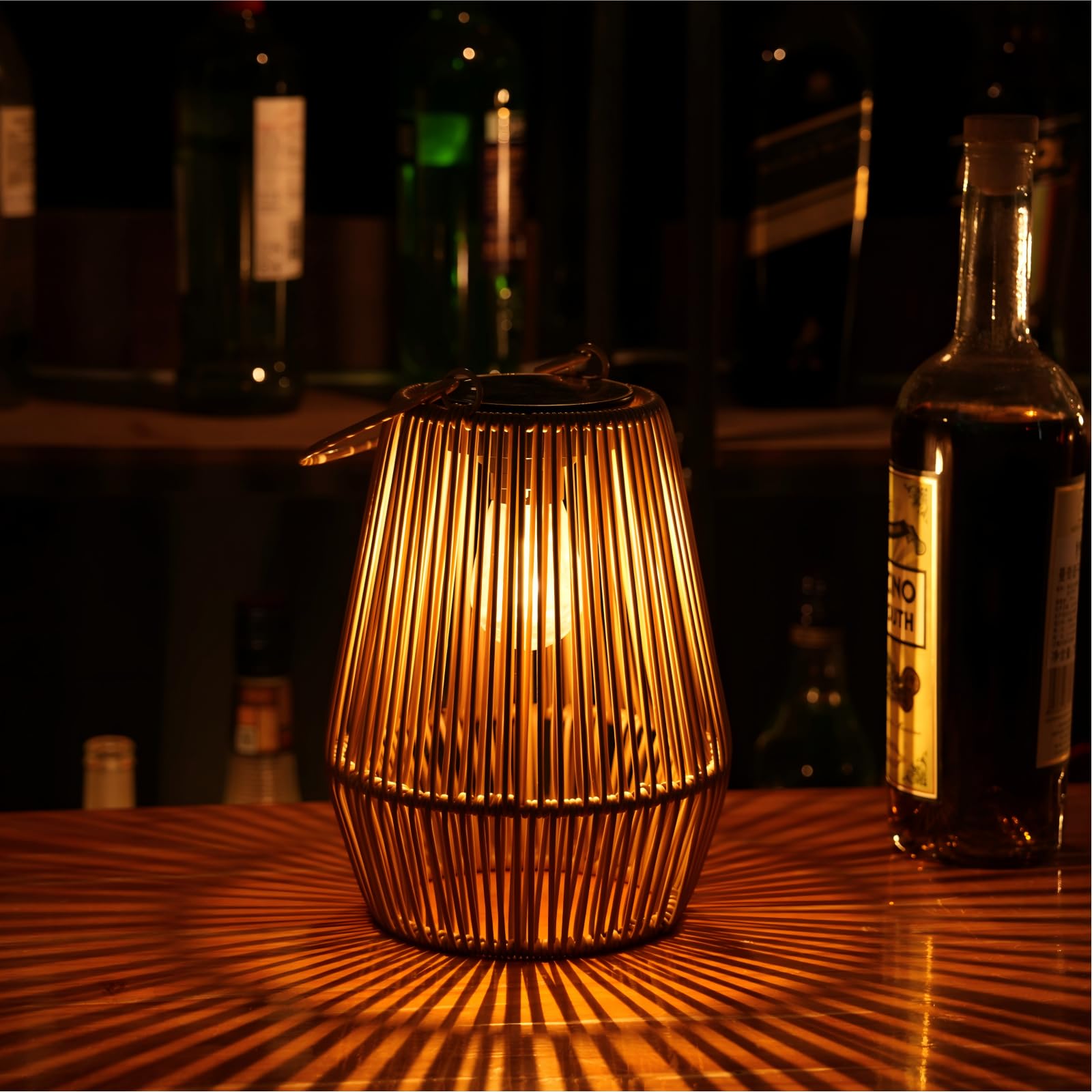 Zewnętrzna lampa solarna do ogrodu, KagoLing 2 zewnętrzna lampa solarna IP65, ręcznie robiona, wisząca latarnia słoneczna, idealna do ogrodów bożonarodzeniowych, Halloween, balkon