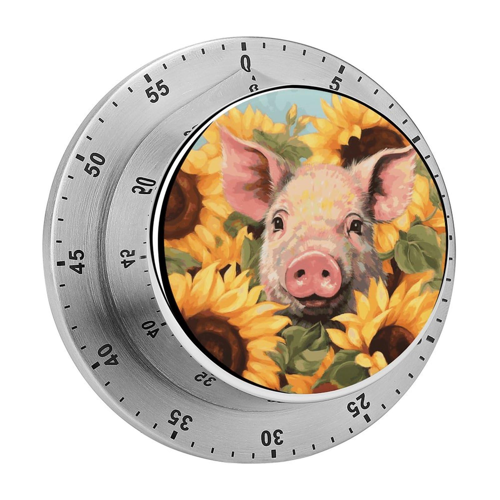 Smiling_77725070 Timer Loud Mechanical Timer Stainless Steel 60-Minute Kitchen Timers Waterproof Chef Cooking Timers Sport Countdown Clock Portable Countdown Alarm Adult