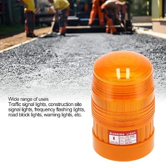 Entatial LED Warning Light, 3W Orange Strobe, Magnet Mount, Requires 4 AA Batteries (Not Included), Traffic/Construction/Road Block Signal
