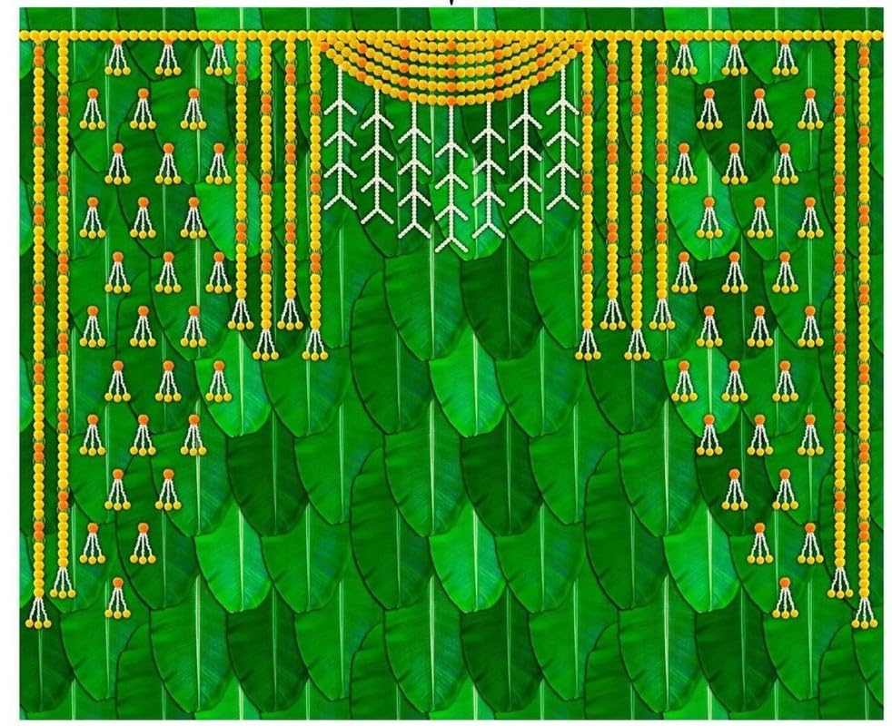 Banana Leaf Backdrop Decoration | Backdrop for Pooja Decoration | Pooja Backdrop Decoration Cloth (8X10 FEET) (B0DJ6PD4Y8) Amazon Price History, Amazon Price Tracker