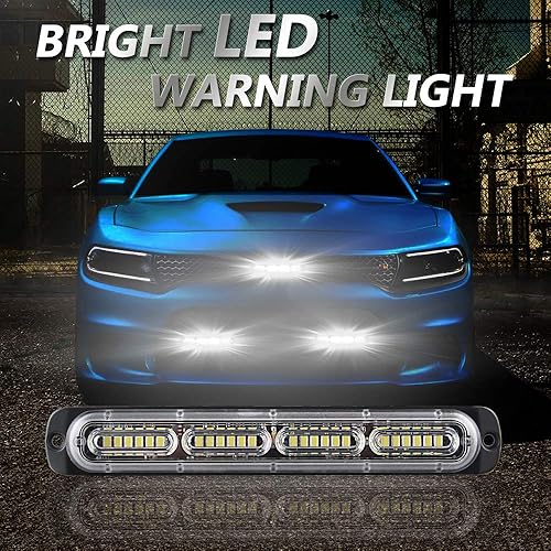 Miniatura 5 de Sidaqi Luz estroboscópica de emergencia LED, montaje en superficie impermeable, luz LED blanca de advertencia de peligro de advertencia para