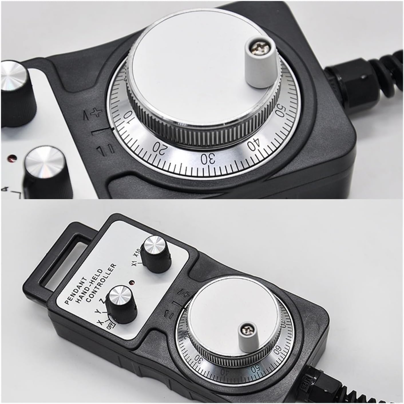 CNC Handwheel Pulse Generator - 5/12/24V 4/6-Pin Rotary Encoder for CNC Machine Tools - 100 RPM - 60mm Size(80mm,24V-4Pin-100PPR)