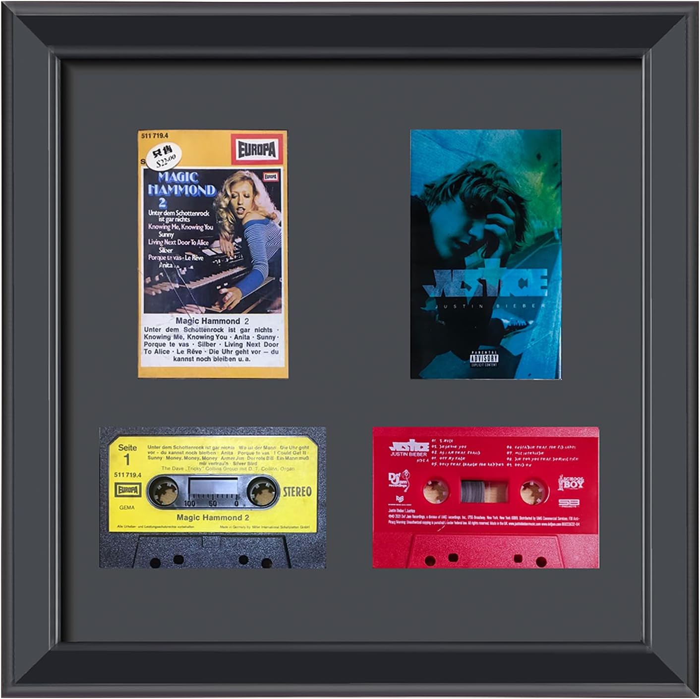 Cassette Tape Storage Shadow Box Display Cabinet,Cassette Storage Display Frame,Cassette Tape Case Display Frame with EVA Foam Lining,Retro Music Decor,Cassette Collection Display,Cassette Tape Holder