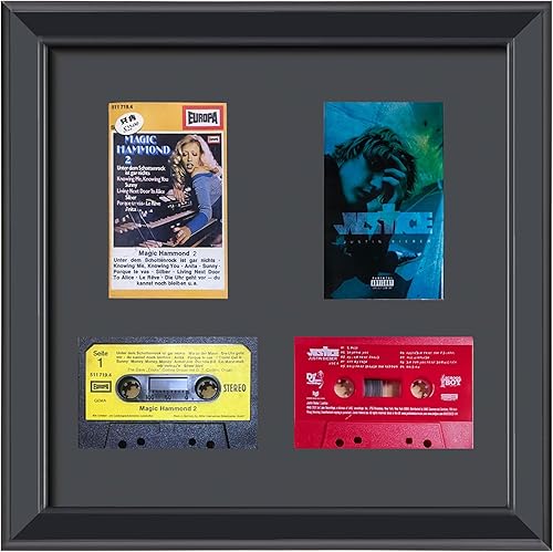 Gabinete de exhibición de caja de sombra de almacenamiento de cinta de cassette, marco de exhibición de almacenamiento de cassette, marco de