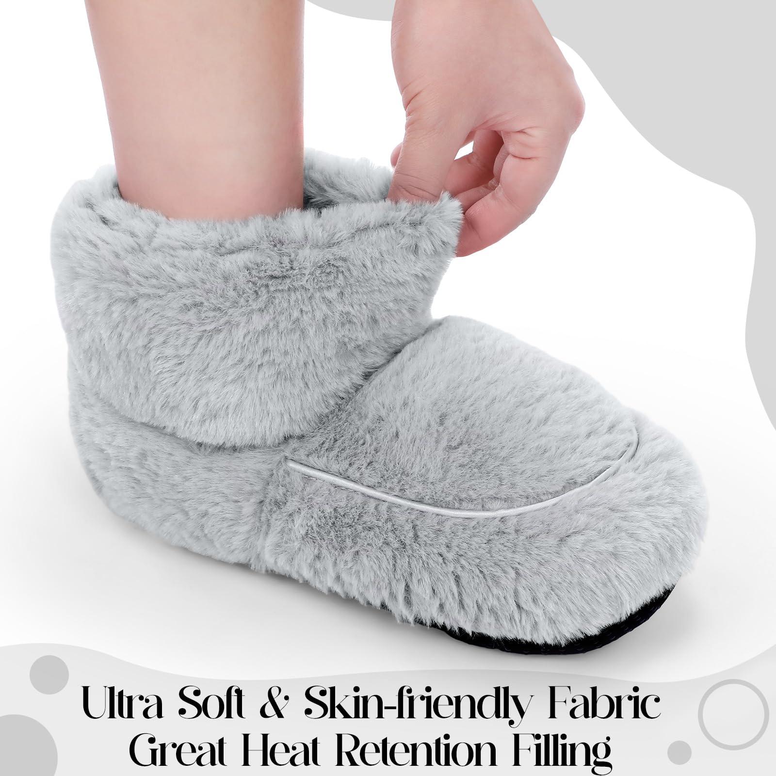 Cozypower Mikrowellengeeignete Hausschuhe für Damen und Herren, beheizbare Stiefeletten, wärmende Hausschuhe, beheizbare Wellness-Stiefel mit feuchter Wärmetherapie, bequeme Füße, warm für