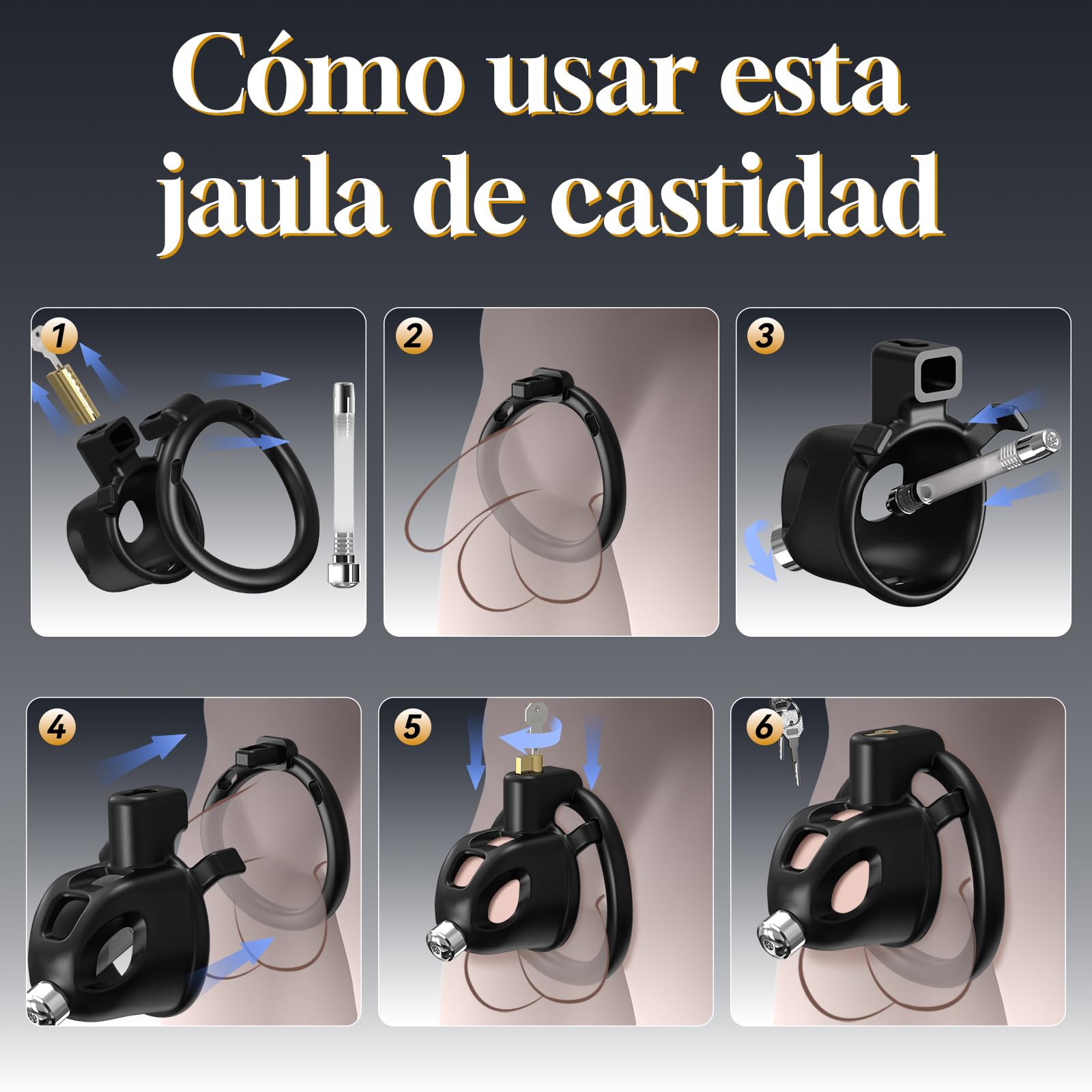 Jaulas de Pene Juguetes Eróticos para Pareja Sexuales - 2 Estilos Jaula de Castidad Masculina con 3 Anillos y Catéter Uretral para Controlar la Erección el Pene, Bondage BDSM Juguetes Sexuales Hombre