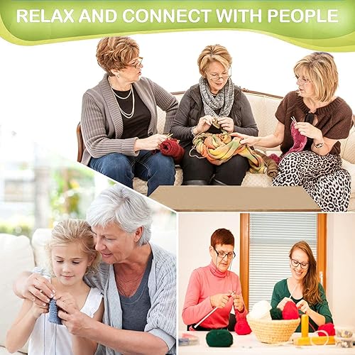 Miniatura 7 de Mdoker Agujas de tejer de bambú de doble punta, aguja de tejer de bambú carbonizado de 7.9 pulgadas de longitud para proyectos de hilo de tejer