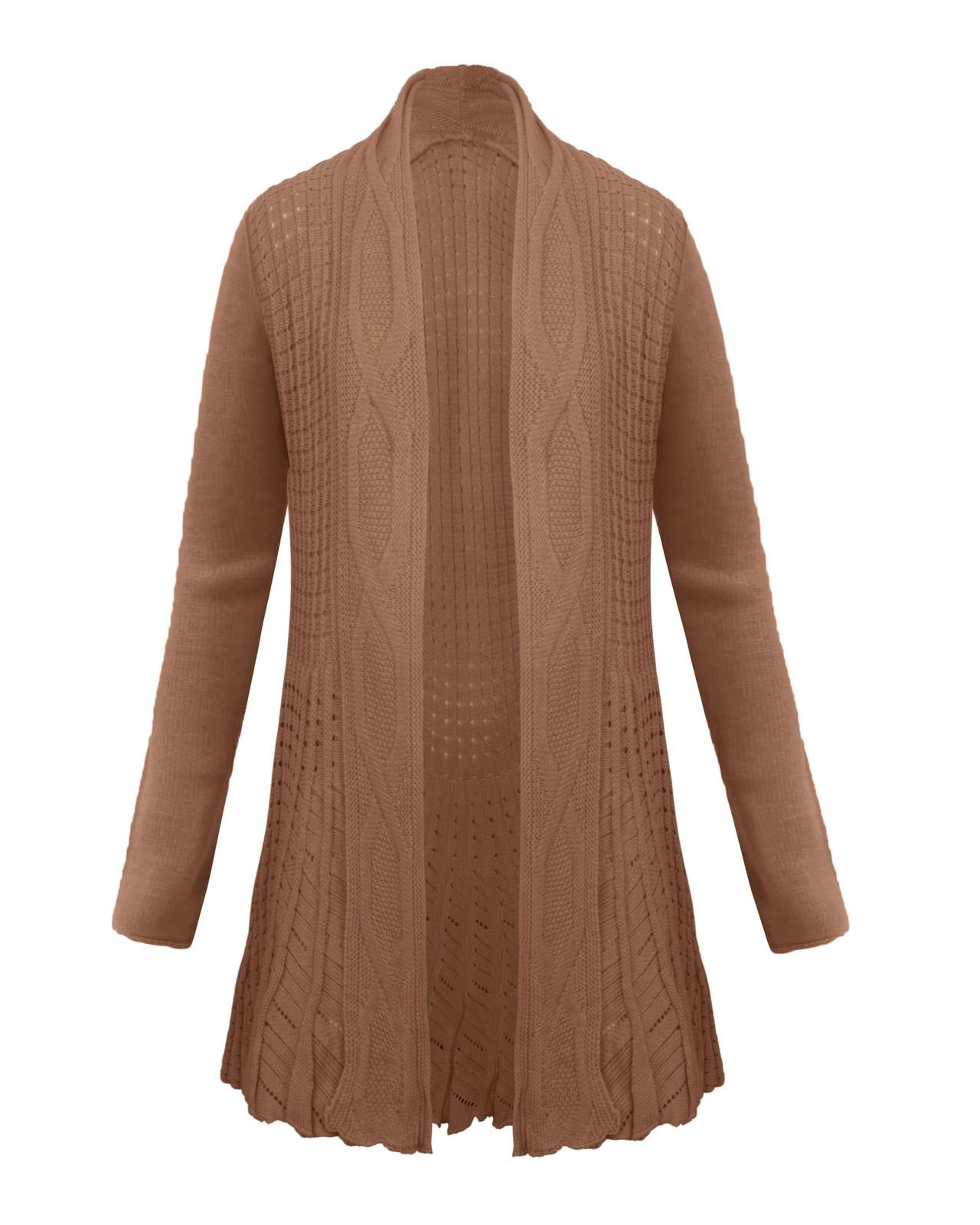Top Vendor Women's Mouse Cable Knit Boyfriend Waterfall Granded Long Jumper Cardigan Top Plus Size[24_26,]