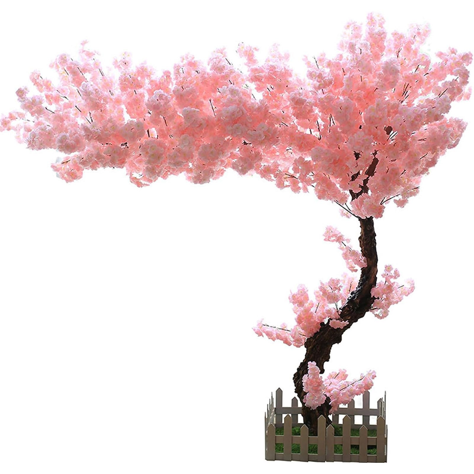 Cerisiers artificiels en fleurs rose 1.8X1.5M avec base stable pour salon