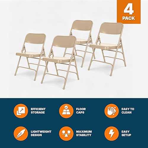 Miniatura 7 de OEF Furnishings Triple Brace Silla plegable de acero, azul