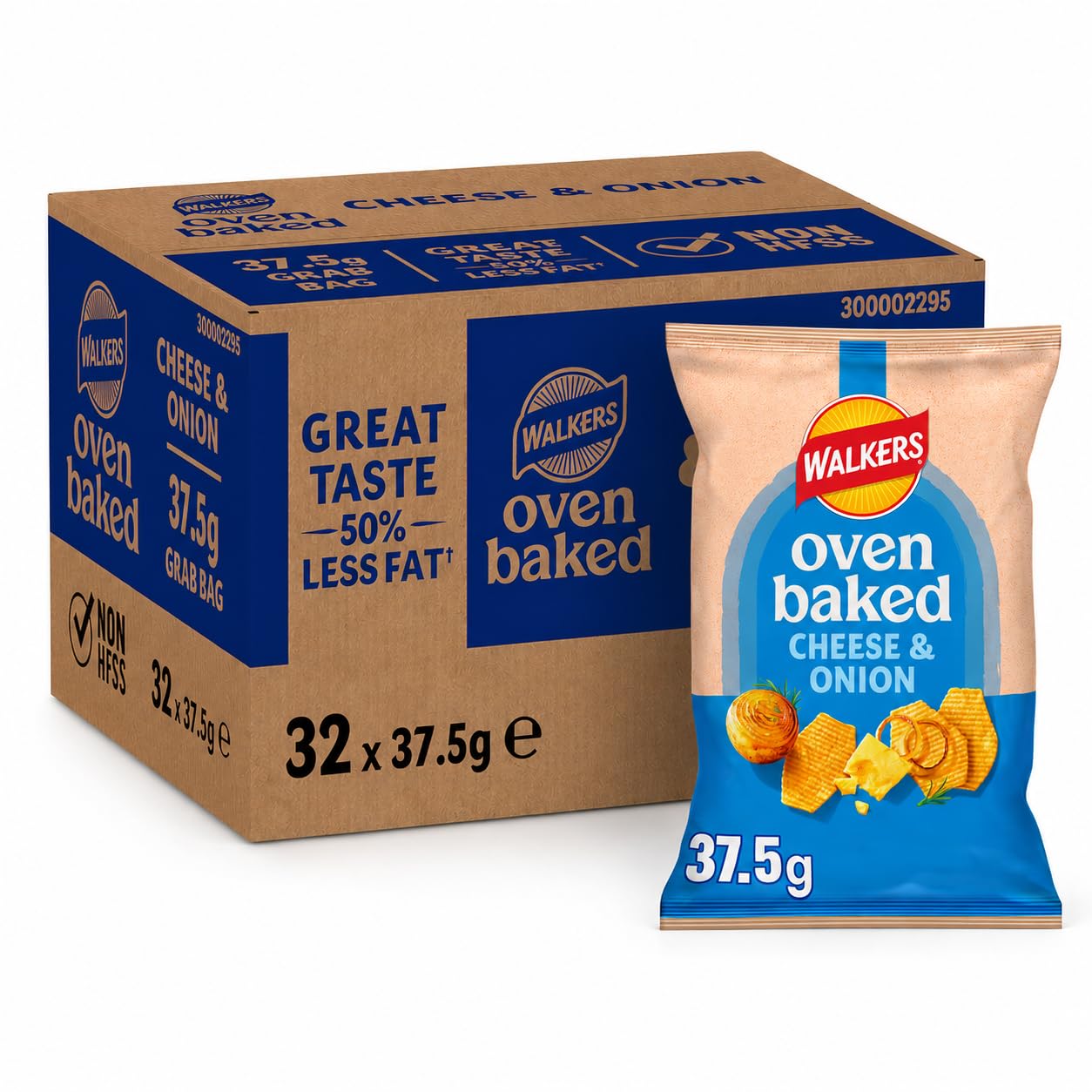 Walkers Baked Cheese & Onion Snacks Crisps 32 x 37.5g