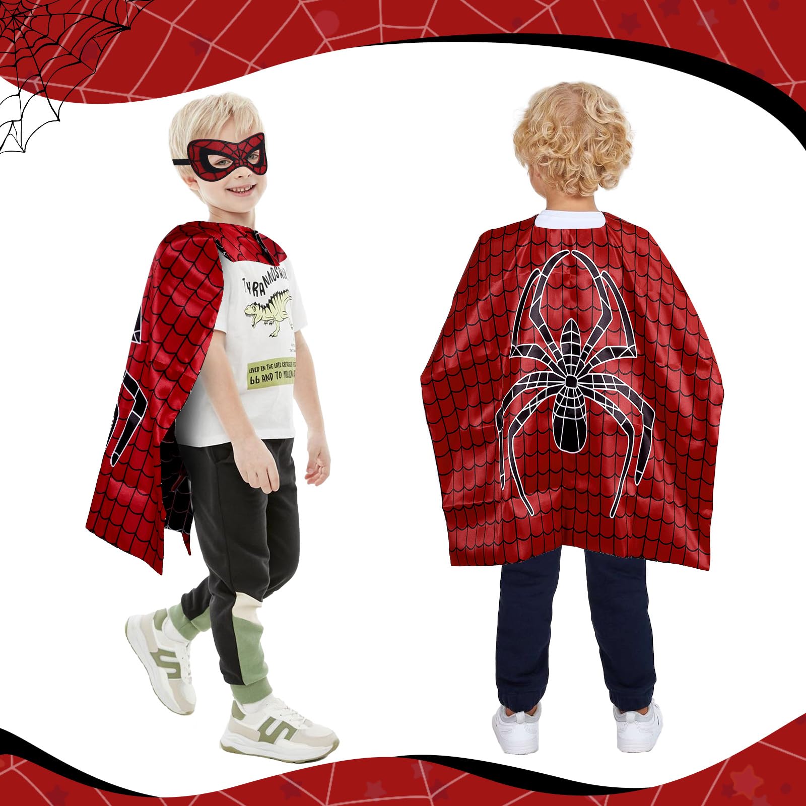 InPoTo Superhero Capes for Kids,Heroes Capes and Masks Fit for 4-12years old boy and girls Dress Up (1set)