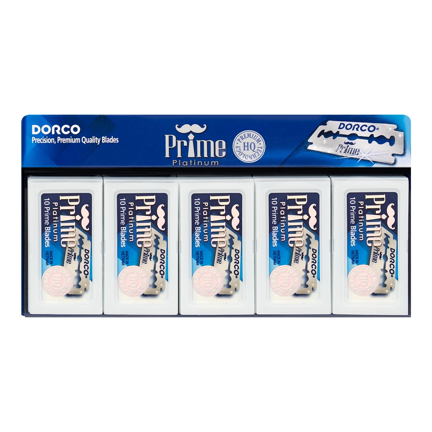 Dorco STP301 Prime Platinum Extra Double Edge Razor Blades 100 Count Premium Stainless Steel Shaving Blades Super Sharp