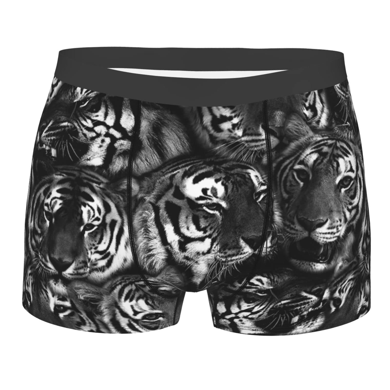 AOOEDM Tiger Men's Underwear Boxer Briefs Soft Breathable Stretch Underwear Trunks with Bulge Pouch for Men Boys